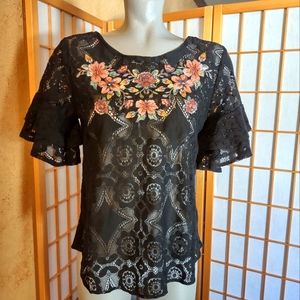 🆕 Blu Pepper, NEW, lace top, medium.